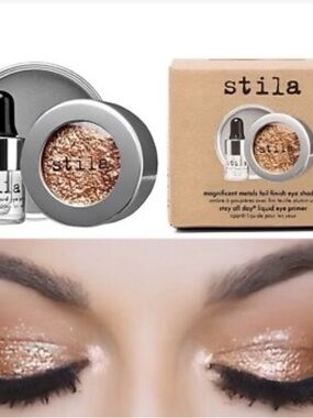 Stila Magnificent Metals Foil Finish Eye Shadow Kitten & Metallic Gilded Gold